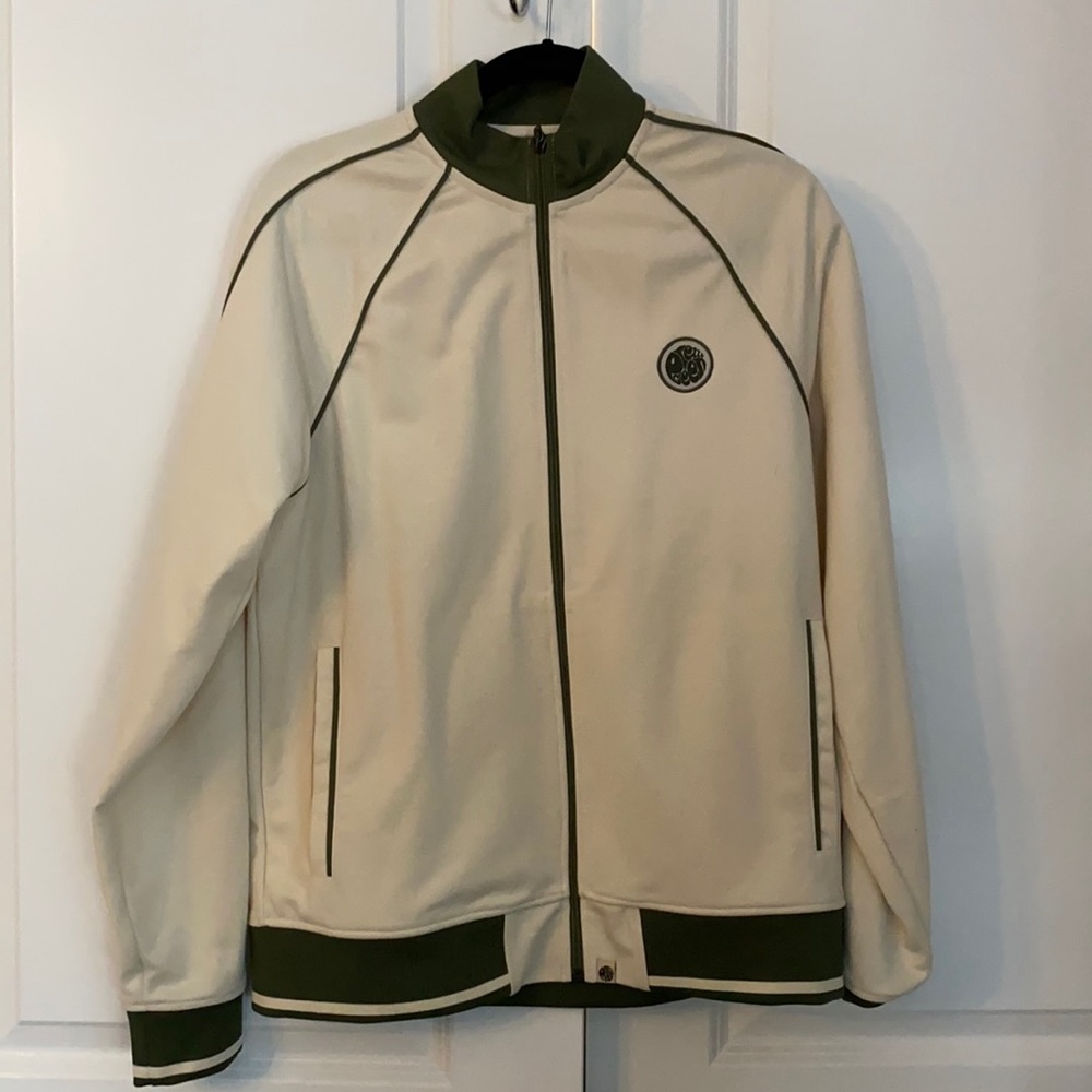 Bomber Jacket with green piping detail